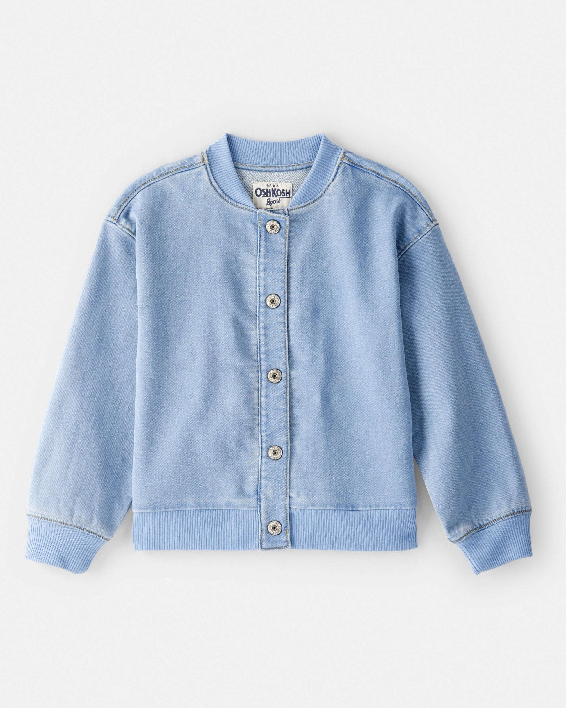 OshKosh B'gosh Qız Açıq Mavi Cins Bomber Gödəkçə YoxYox