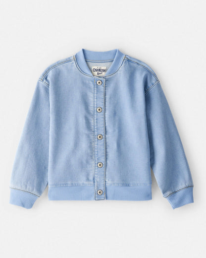 OshKosh B'gosh Qız Açıq Mavi Cins Bomber Gödəkçə YoxYox