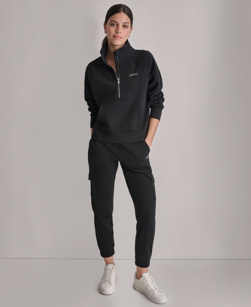 DKNY Sport DKNY Qadın Cıvata Logolu Yarım Fermuar Sweatshirt