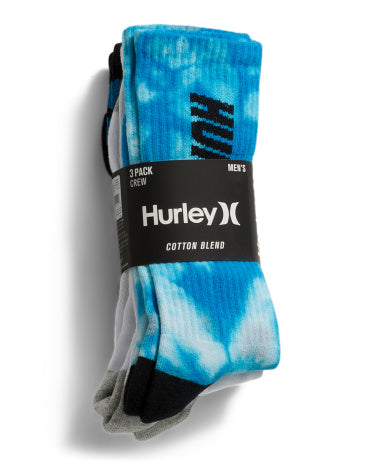 HURLEY Kişi 3-Paket Yarım Terry Crew Çorapları
