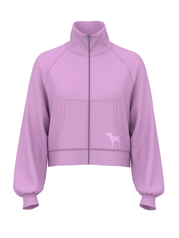 PINK Campus Terry™ Mock-Neck Full-Zip Sweatshirt