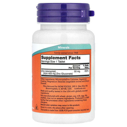 Now Foods Sink 50 Mg 100 Tablet YoxYox