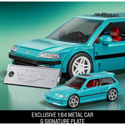 Mattel Brick Shop Hot Wheels Custom '90 Honda Civic EF Quruluş Oyuncaq Dəsti 248 Parça Kolleksiyonaçılar Üçün