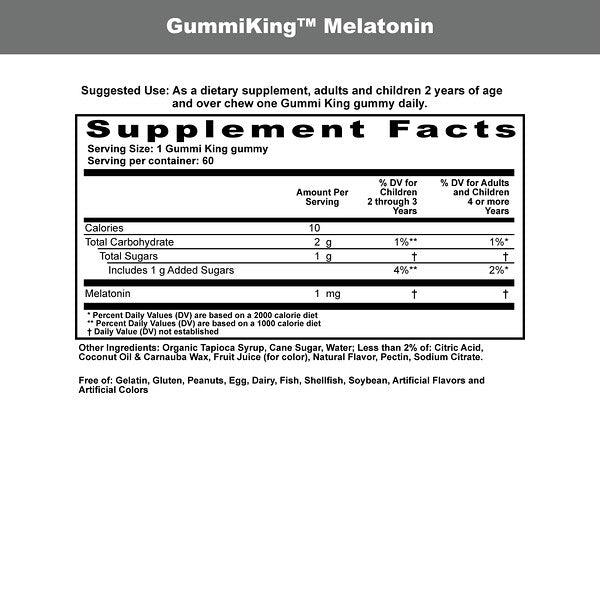 Gummiking Melatonin Uşaqlar üçün Çiyələk 1 Mg 60 Qamma Vitaminlər