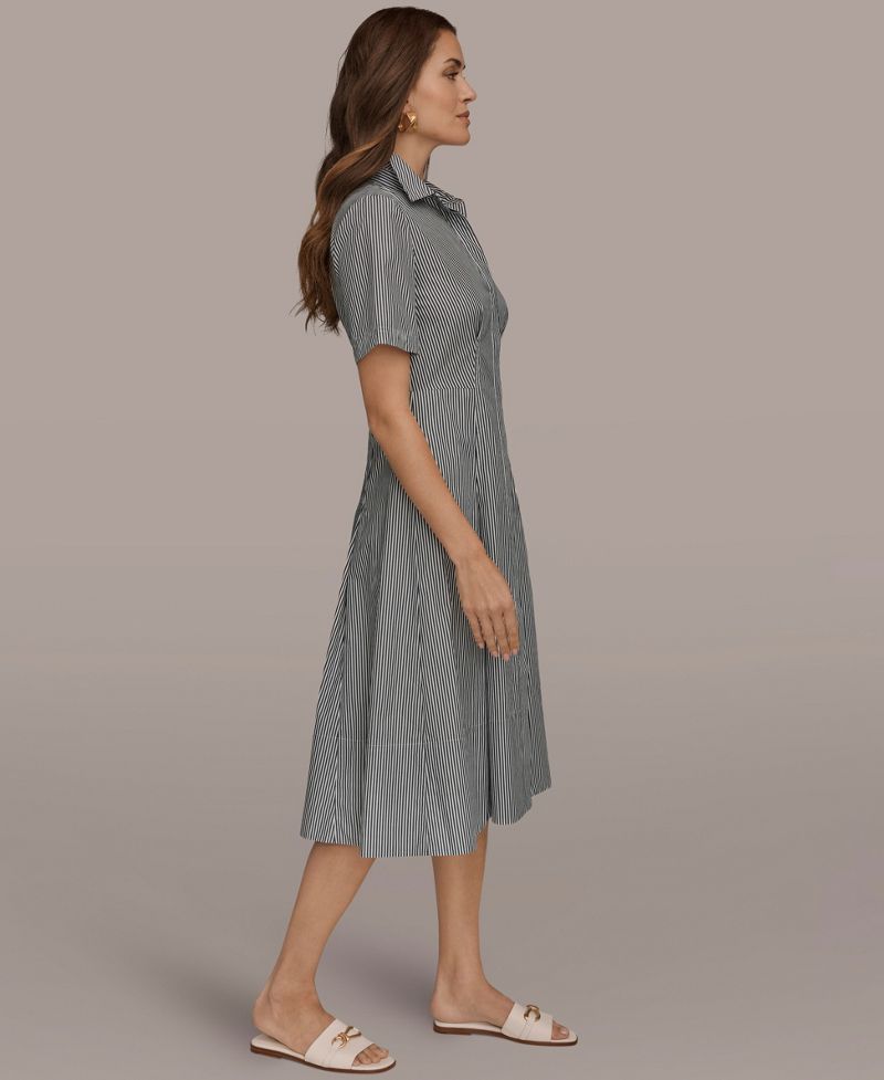 Donna Karan Weekend Qadın Yaxalıqlı Düymələri Öndə Geyim