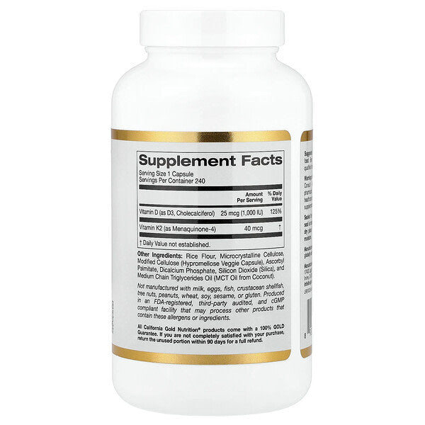 California Gold Nutrition D3 K2 Vitamini 240 Veqan Kapsulu