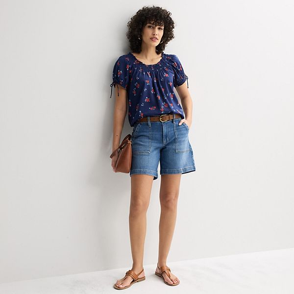 Qadın Sonoma Goods For Life® Orta Bel Utility Midi Şortları