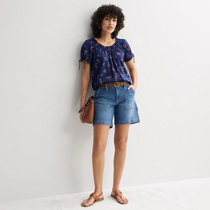 Qadın Sonoma Goods For Life® Orta Bel Utility Midi Şortları