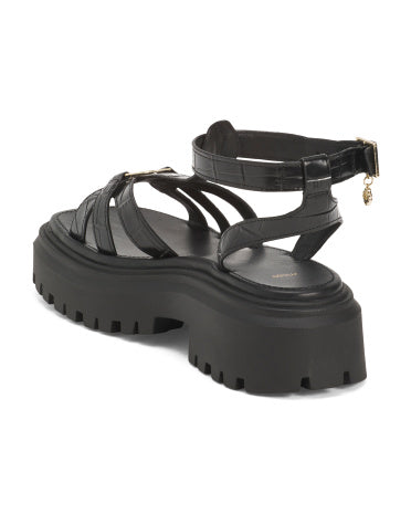 MAJE Leather Fratea Flatform Sandal