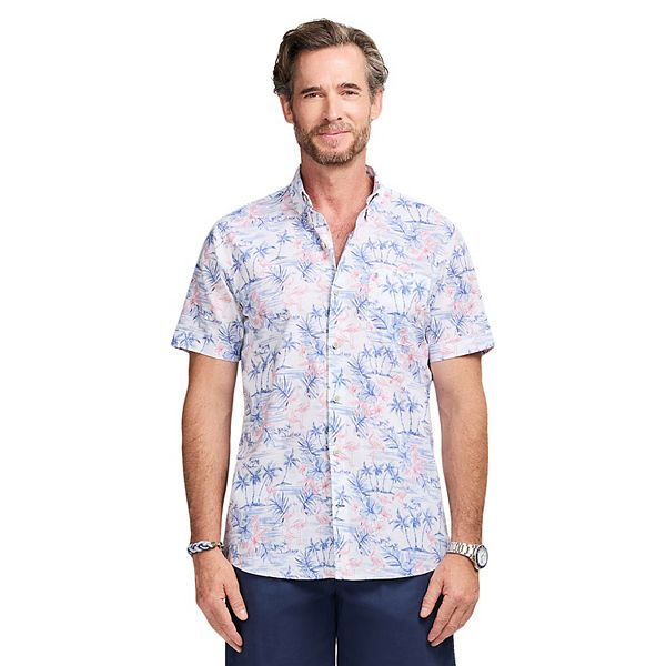 IZOD Kişi Qısa Tərəfli Chambray Köynəyi