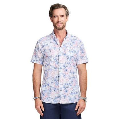 IZOD Kişi Qısa Tərəfli Chambray Köynəyi