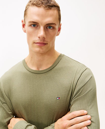 Tommy Hilfiger Kişi Uzun Qol Ribli Pijama Köynəyi