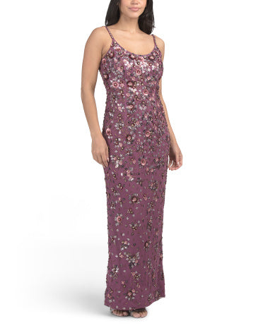 MAC DUGGAL Kolsuz Boncuk və Payetli Geyim