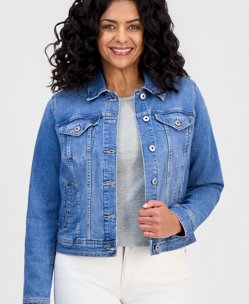 Style &amp; Co Qadın Klassik Denim Gödəkçə