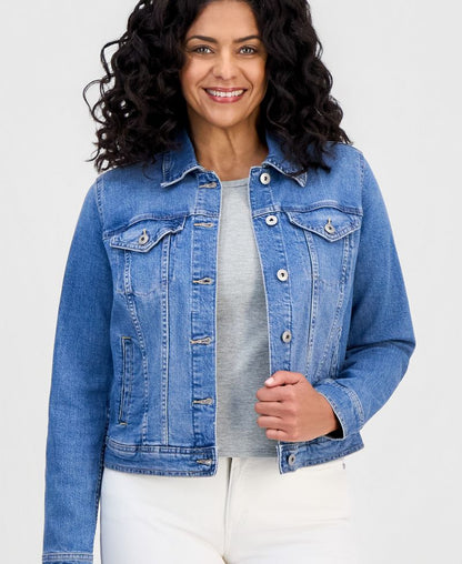Style &amp; Co Qadın Klassik Denim Gödəkçə