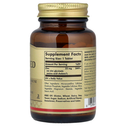 Solgar Chelated Zinc 100 Tablet 22 Mg