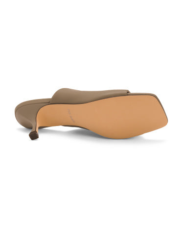YOSI SAMRA Leather Wren Kvadrat Açıq Bud Kitten Topuqlu Muller