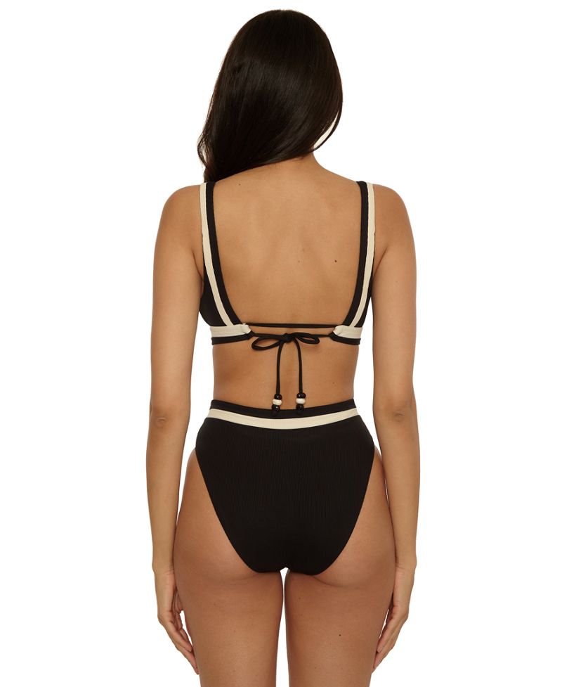 Becca Qadın Coast Line Fine Rib Rəng-Blok Üzgüçülük Topu