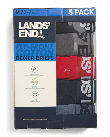 LANDS END 5 Paket Örme Boxer Şort