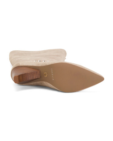 CECELIA NEW YORK Suede Cindy Tall Shaft Sculpted Topuqlu Ayaqqabı