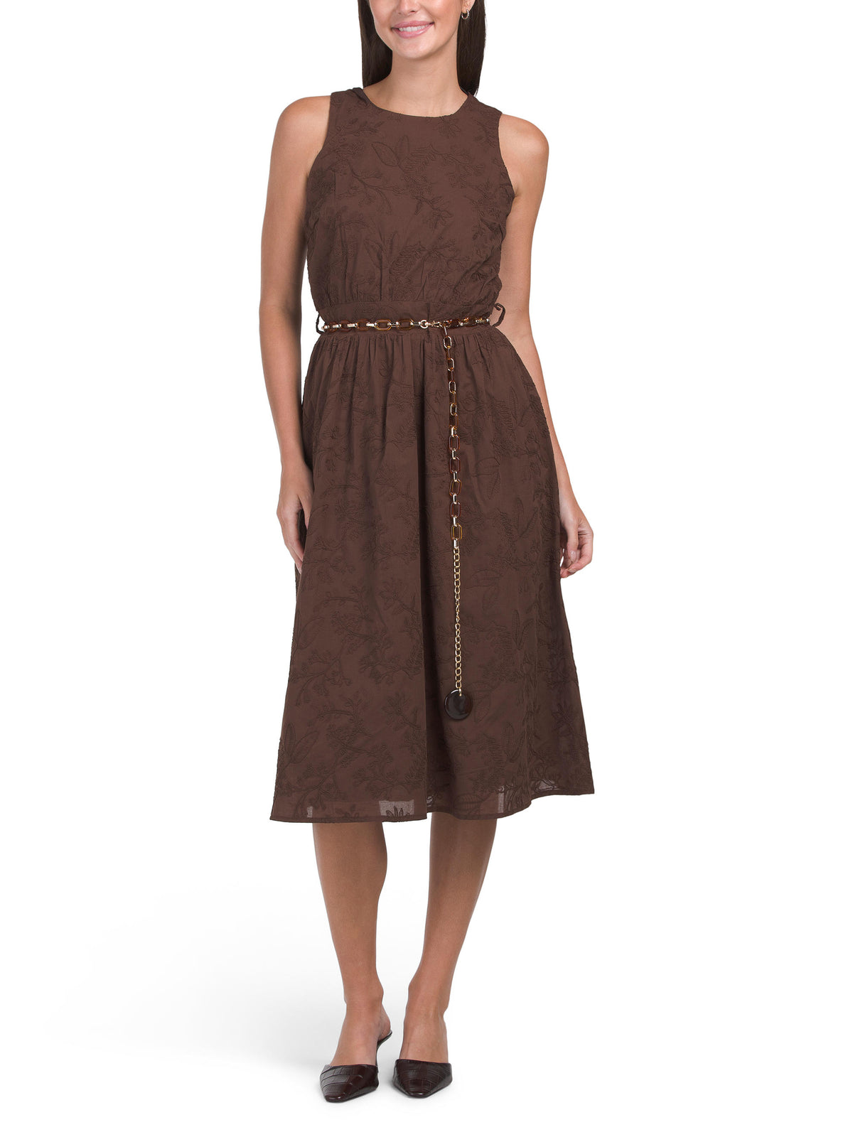 BADGLEY MISCHKA Zəncirlı Teksturlu Midi Geyim