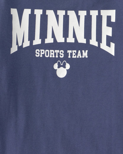 OshKosh B'gosh Qız Uşaq Disney© Minnie Mouse Uzun Tərəfli Bluzka - Tünd Mavi