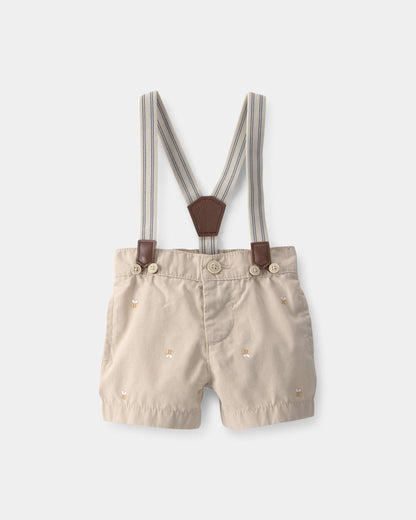 OshKosh B'gosh Uşaq Oğlan Disney© Winnie the Pooh Bal Arısı Askılı Şortlar - Xaki YoxYox