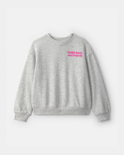 OshKosh B'gosh Qız Hello Kitty® Fransız Trikotaj Pulover Huddi - Boz