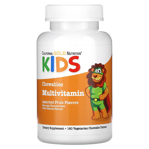 California Gold Nutrition Uşaqlar üçün Çeynənən Multivitamin A, C, E Vitamini və Alma Meyvə Tozu