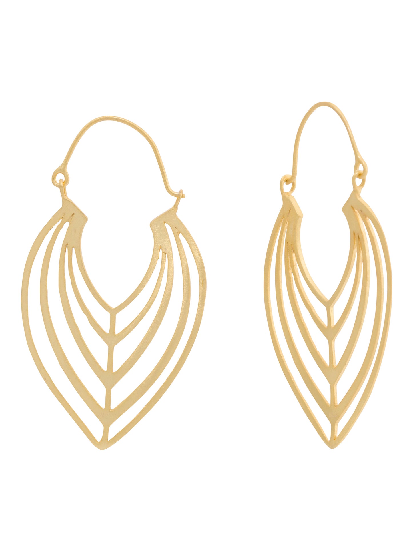 SHAANTI JEWELS Hindistanda Hazırlanmış 18kt Qızılı Örtüklü Yarpaq Damcı Qulaqdanlar