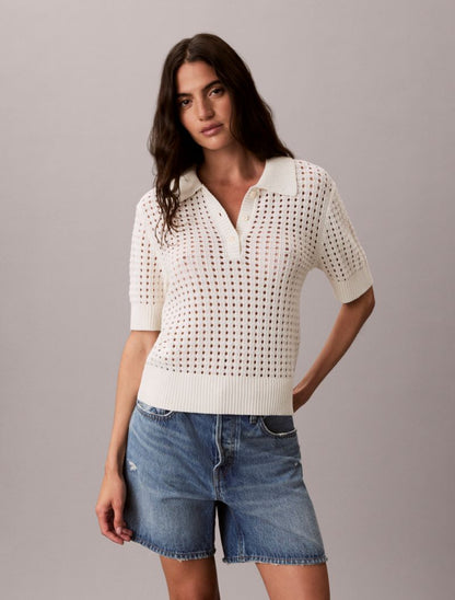 Calvin Klein Open Stitch Səvənli Polo Köynək