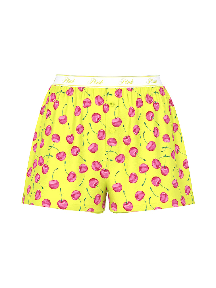 PINK Ipək Yatış Boxy Pijama Şortları