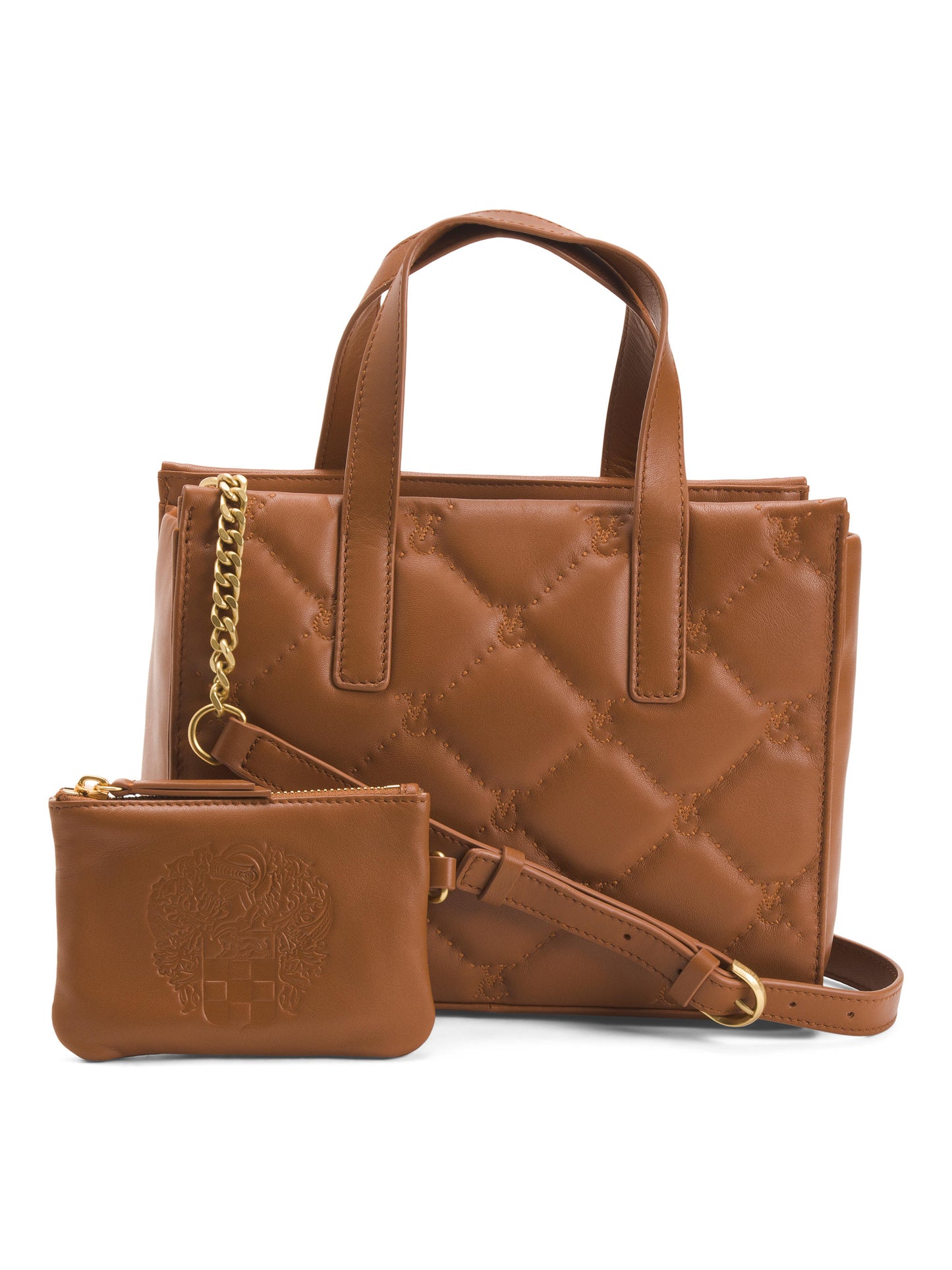 VINCE CAMUTO Dəri Barry Proslə Tote Çanta Kart Kasası ilə