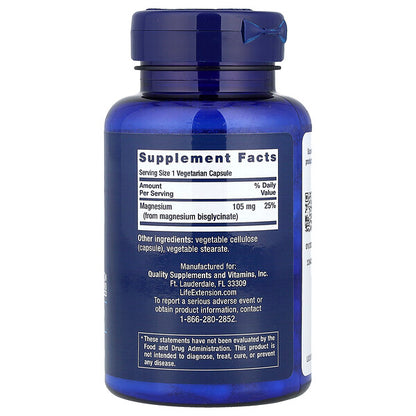 Life Extension Magnesium Glycinate 90 Veqetarian Kapsul 105 Mg