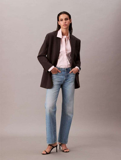 Calvin Klein Çizgi Dəsənli Rahat Düymələr Köynək YoxYox