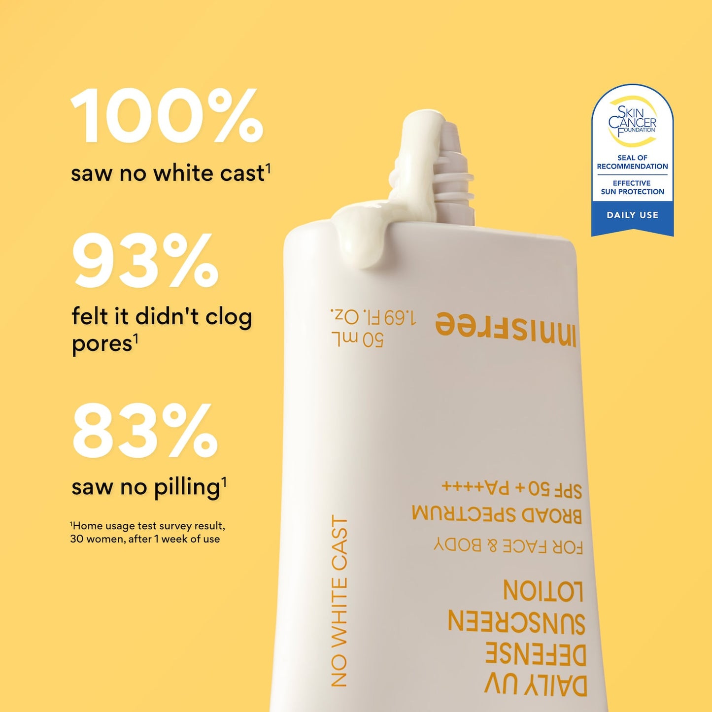 innisfree Daily UV Invisible Koreya Günəş Kremi SPF 50+ PA++++ Üz və Bədən üçün