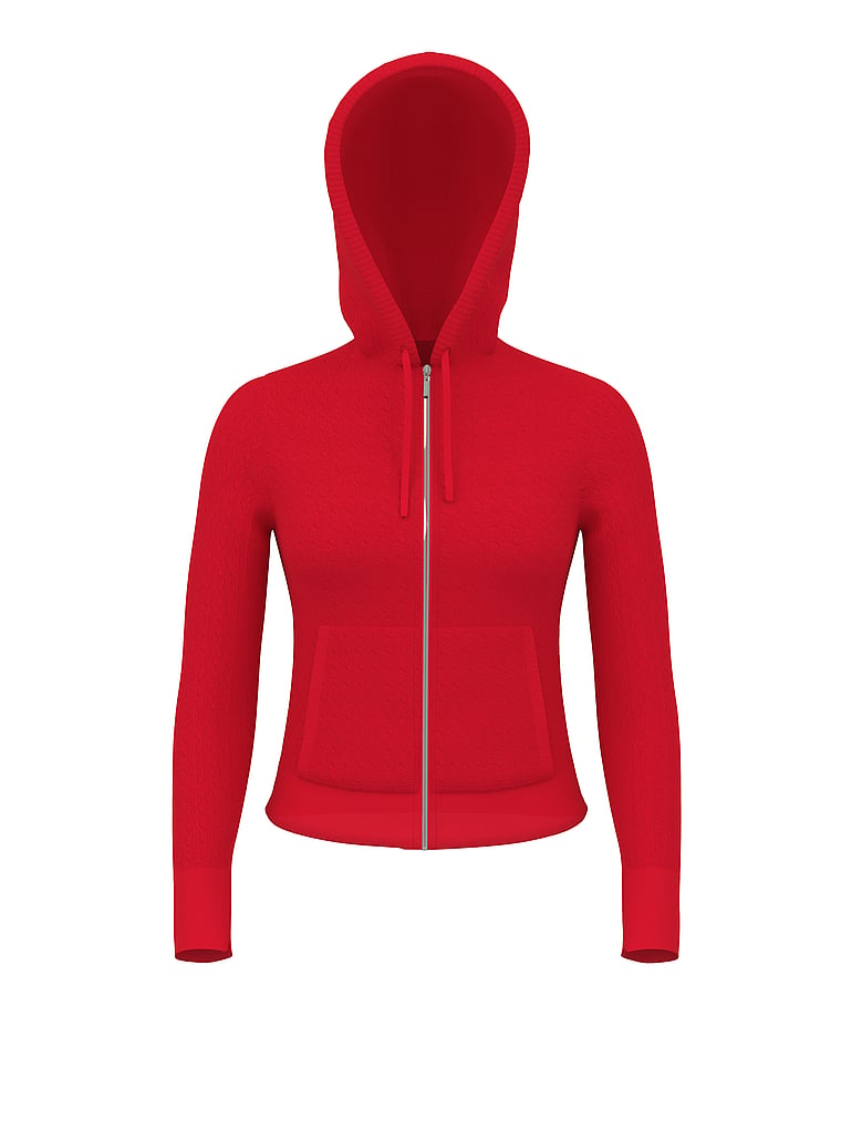 PINK Hudson Cable Knit Full Zip Hoodie