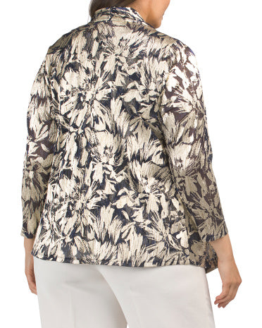 MARINA Plus Made In Usa 2pc Foil Shell Top And Shrug Set