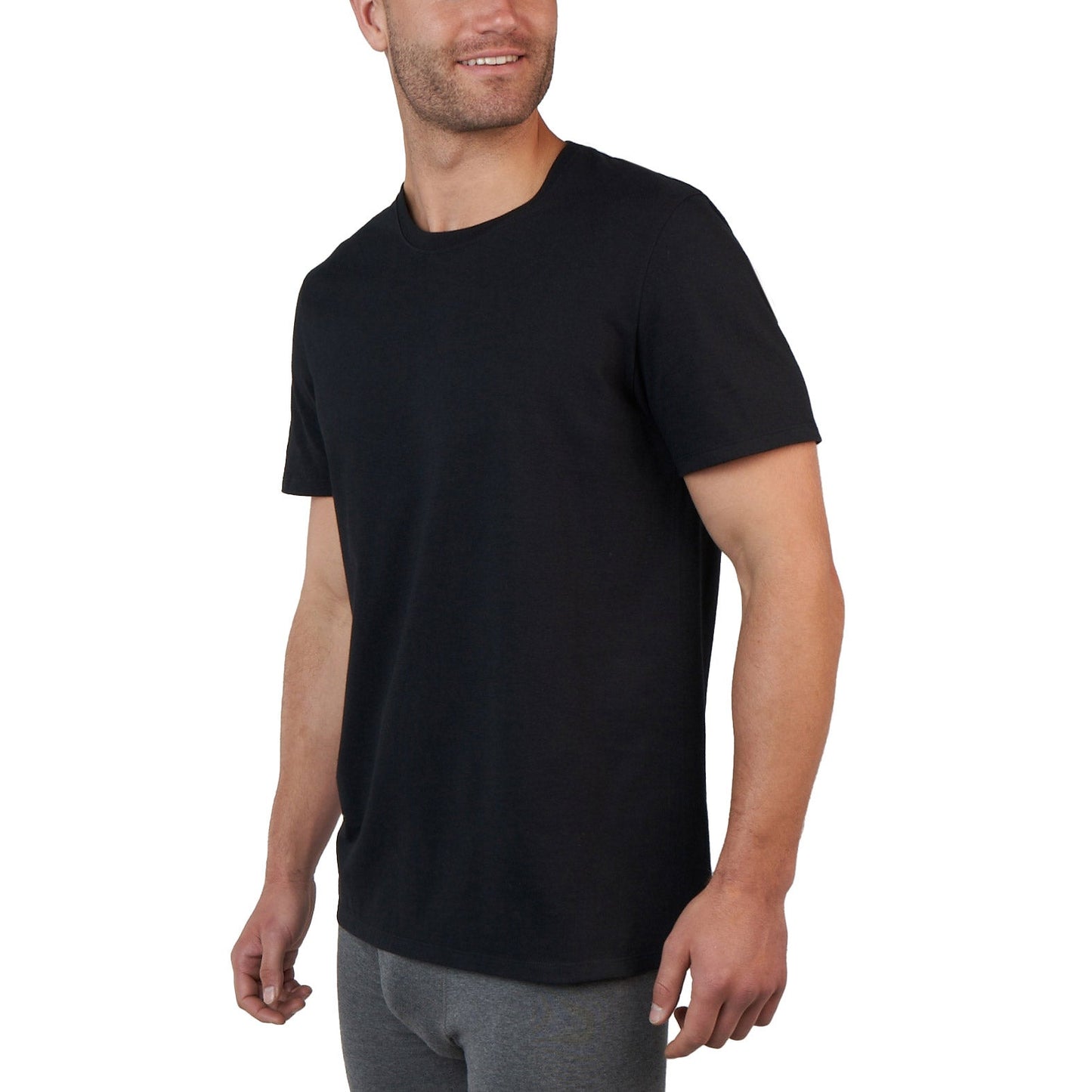 Kirkland Signature Kişi Orta Ağırlıq Crew T-shirt, 6-Pack, Ağ, Medium