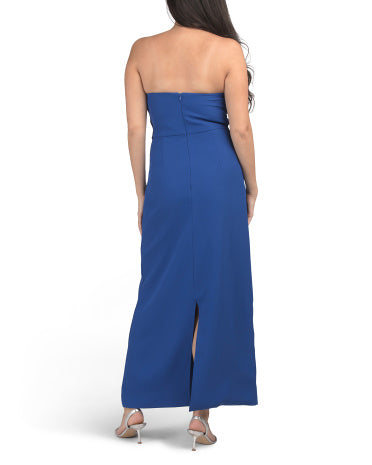 DALIA MACPHEE Strapless Çiçəkli Aplikə Maksi Geyim