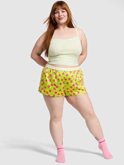 PINK Ipək Yatış Boxy Pijama Şortları
