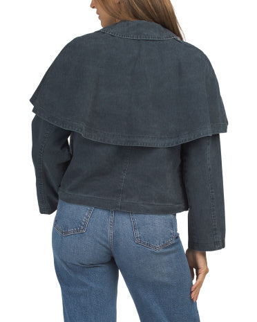 BAGATELLE COLLECTION Cropped Cape Trench Gödəkçəsi