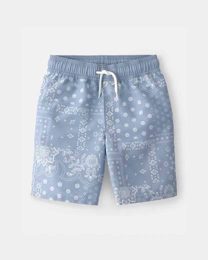 OshKosh B'gosh Oğlan Bandana Çiçəkli Üzgüçülük Şortları - Mavi