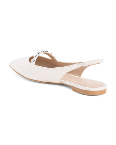STUART WEITZMAN Dəri Saxta Füzə Slingback Düz Ayaqqabı