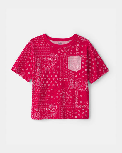 OshKosh B'gosh Oğlan Bandana Cib Köynəyi - Qırmızı