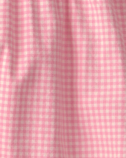 OshKosh B'gosh Qız Uşaq Şotlanda Naxışlı Qısaqara Kombinezon - Çəhrayı
