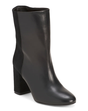 STUART WEITZMAN Made In Spain Dəri 5050 Strut Blok Topuqlu Çəkmə