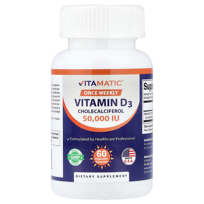 Vitamatic D3 Vitamini 1250 Mcg 50000 IU 60 Bitki Kapsulu