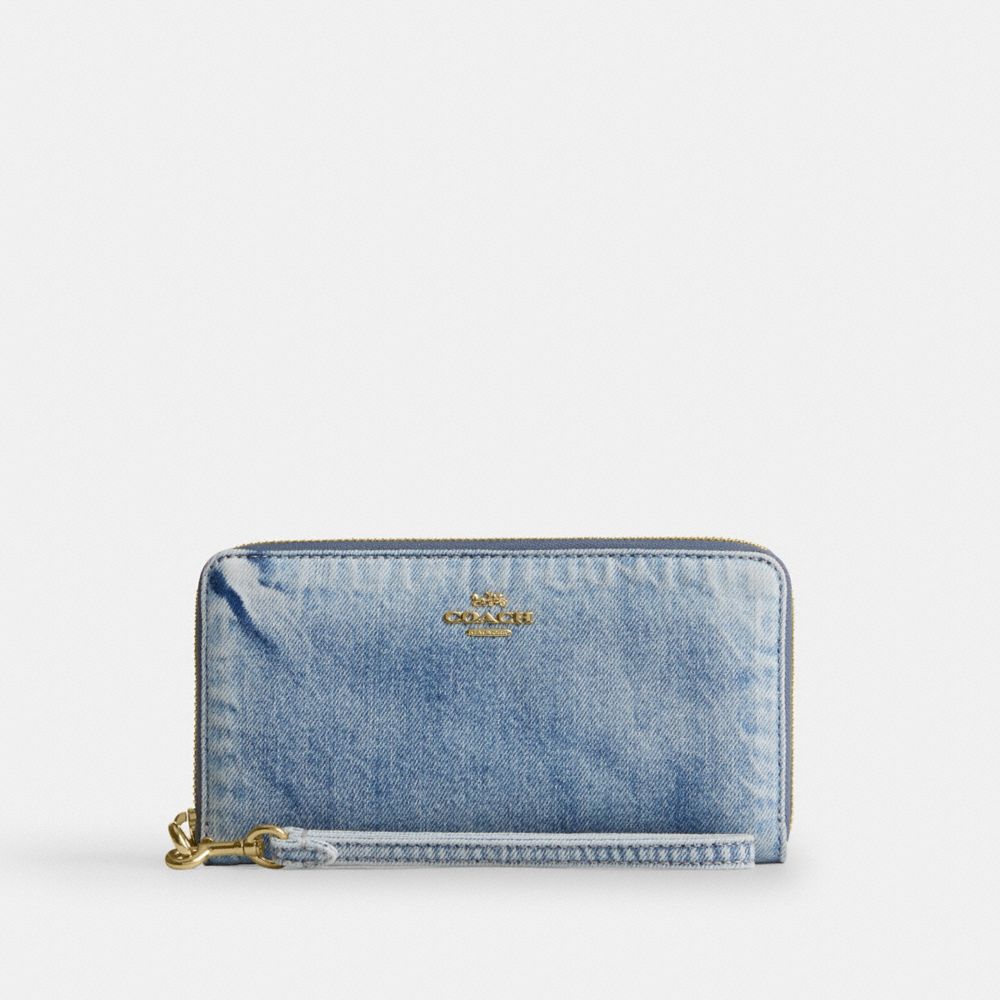 Coach Uzun Fermuarlı Cüzdan Sevilən Denim