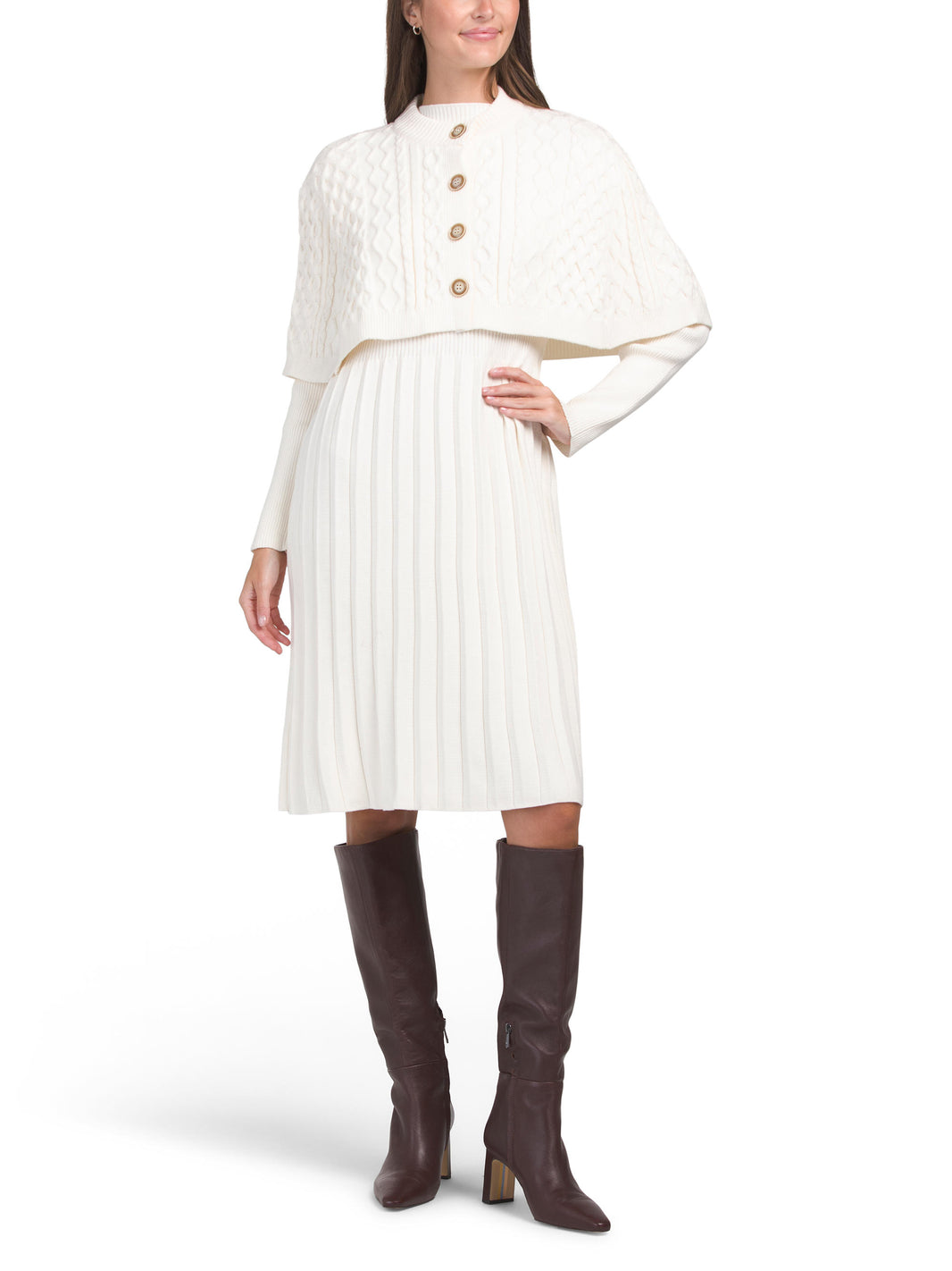 WDNY 2 Parçalı Sweater Geyim və Pelerini Set